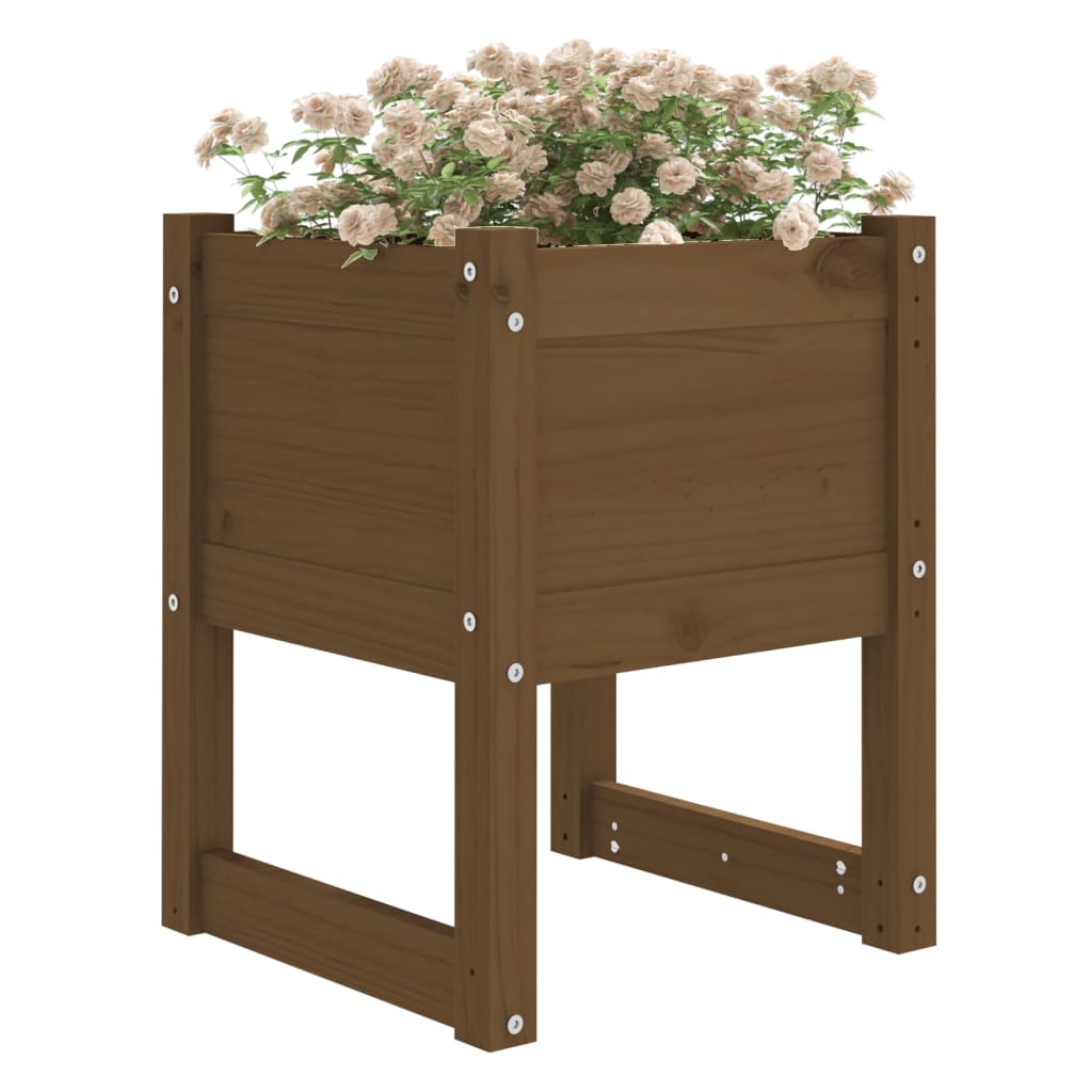 Fioriere 2 pz Miele 40x40x52,5 cm in Legno Massello di Pino - homemem39