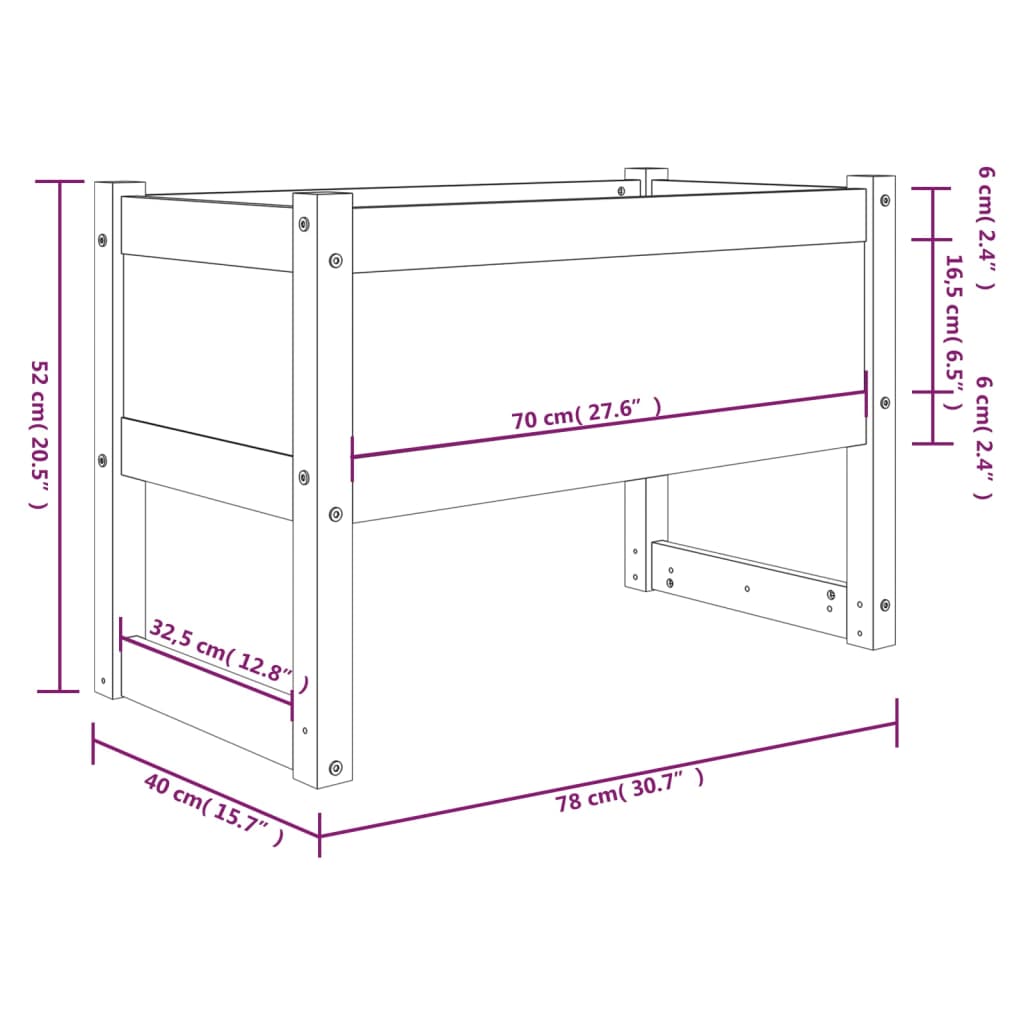 Fioriera Bianca 78x40x52 cm in Legno Massello di Pino - homemem39