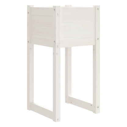 Fioriere 2 pz Bianche 40x40x81 cm in Legno Massello di Pino - homemem39