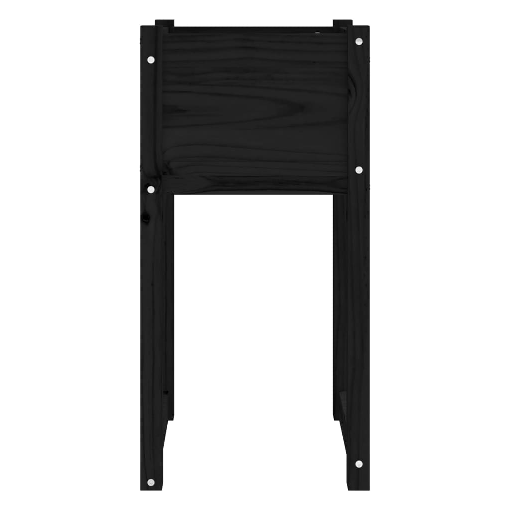 Fioriere 2 pz Nero 40x40x81 cm in Legno Massello di Pino - homemem39