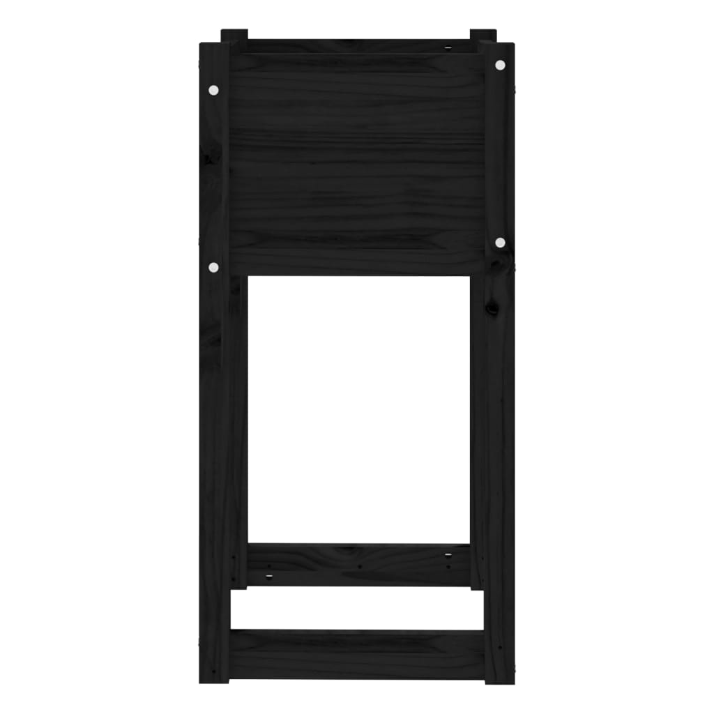 Fioriere 2 pz Nero 40x40x81 cm in Legno Massello di Pino - homemem39