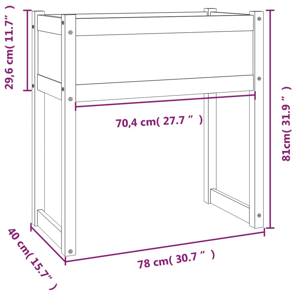 Fioriera 78x40x81 cm in Legno Massello di Pino - homemem39