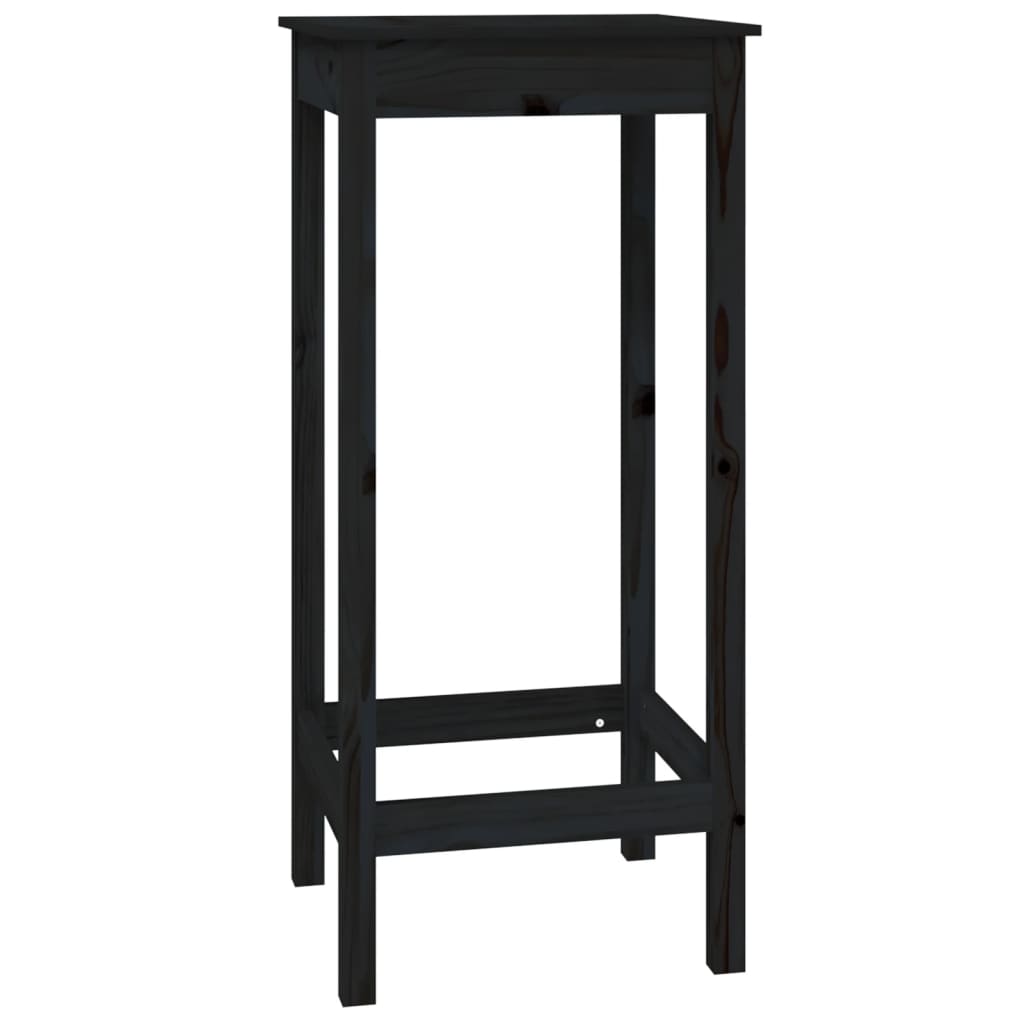 Tavolo da Bar Nero 50x50x110 cm in Legno Massello di Pino - homemem39