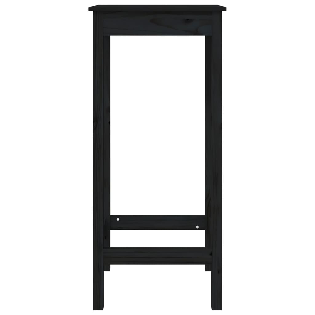 Tavolo da Bar Nero 50x50x110 cm in Legno Massello di Pino - homemem39