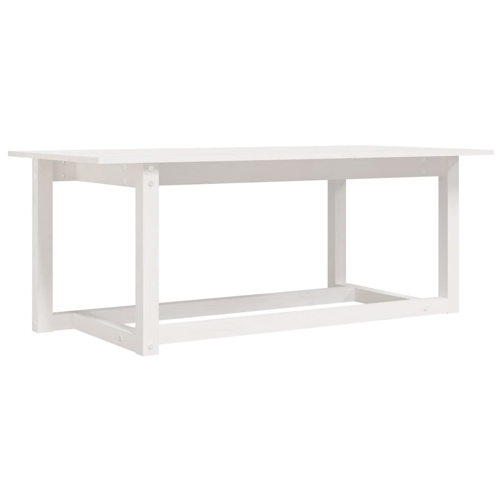 Tavolino da Salotto Bianco 110x55x45 cm Legno Massello di Pino - homemem39