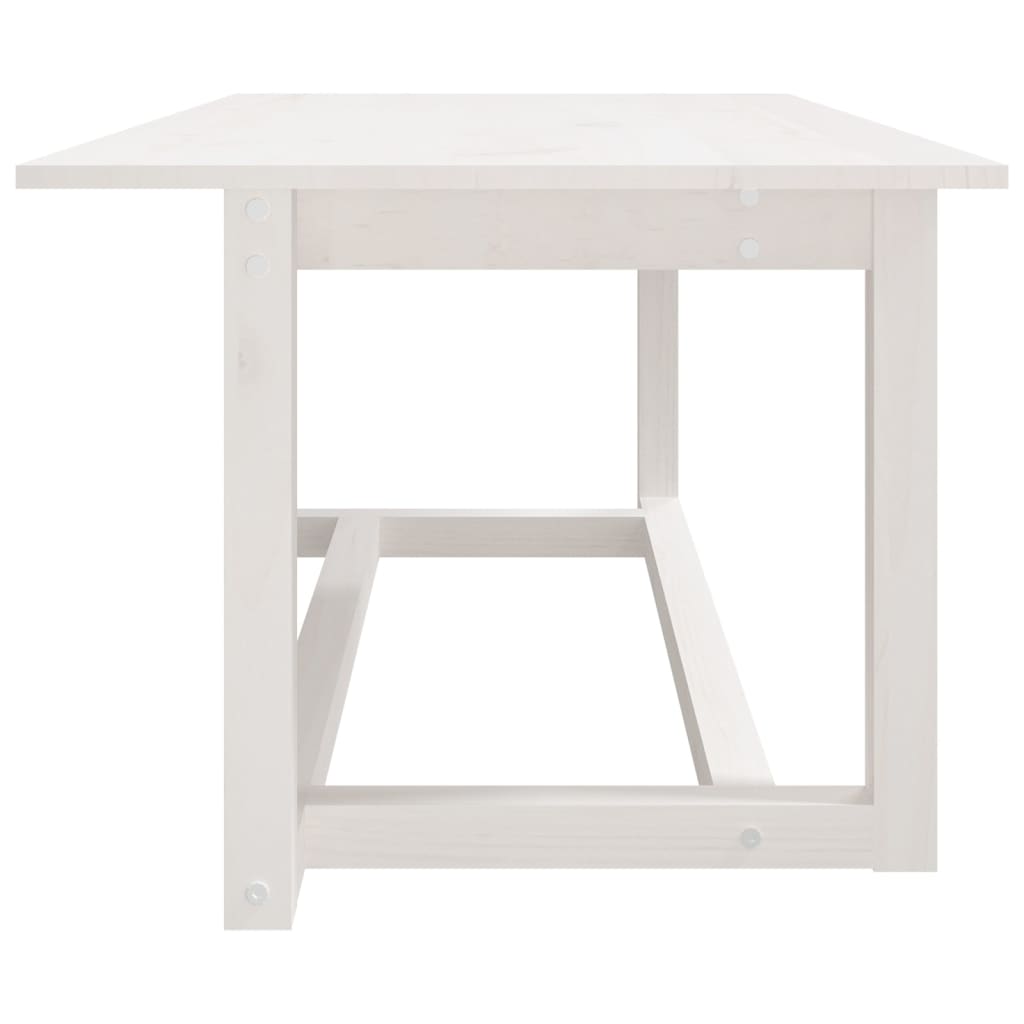 Tavolino da Salotto Bianco 110x55x45 cm Legno Massello di Pino - homemem39