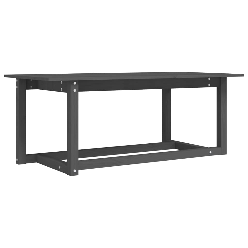 Tavolino da Salotto Grigio 110x55x45 cm Legno Massello di Pino - homemem39