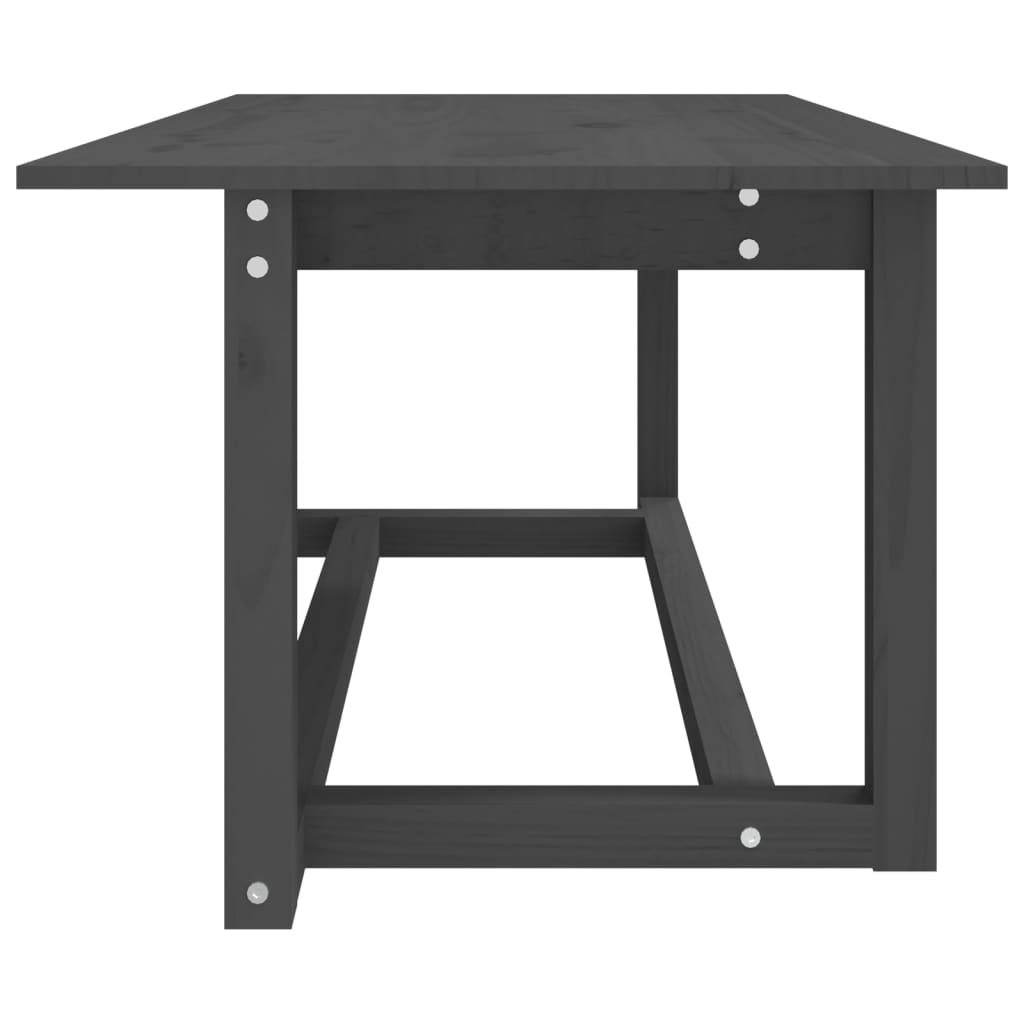 Tavolino da Salotto Grigio 110x55x45 cm Legno Massello di Pino - homemem39