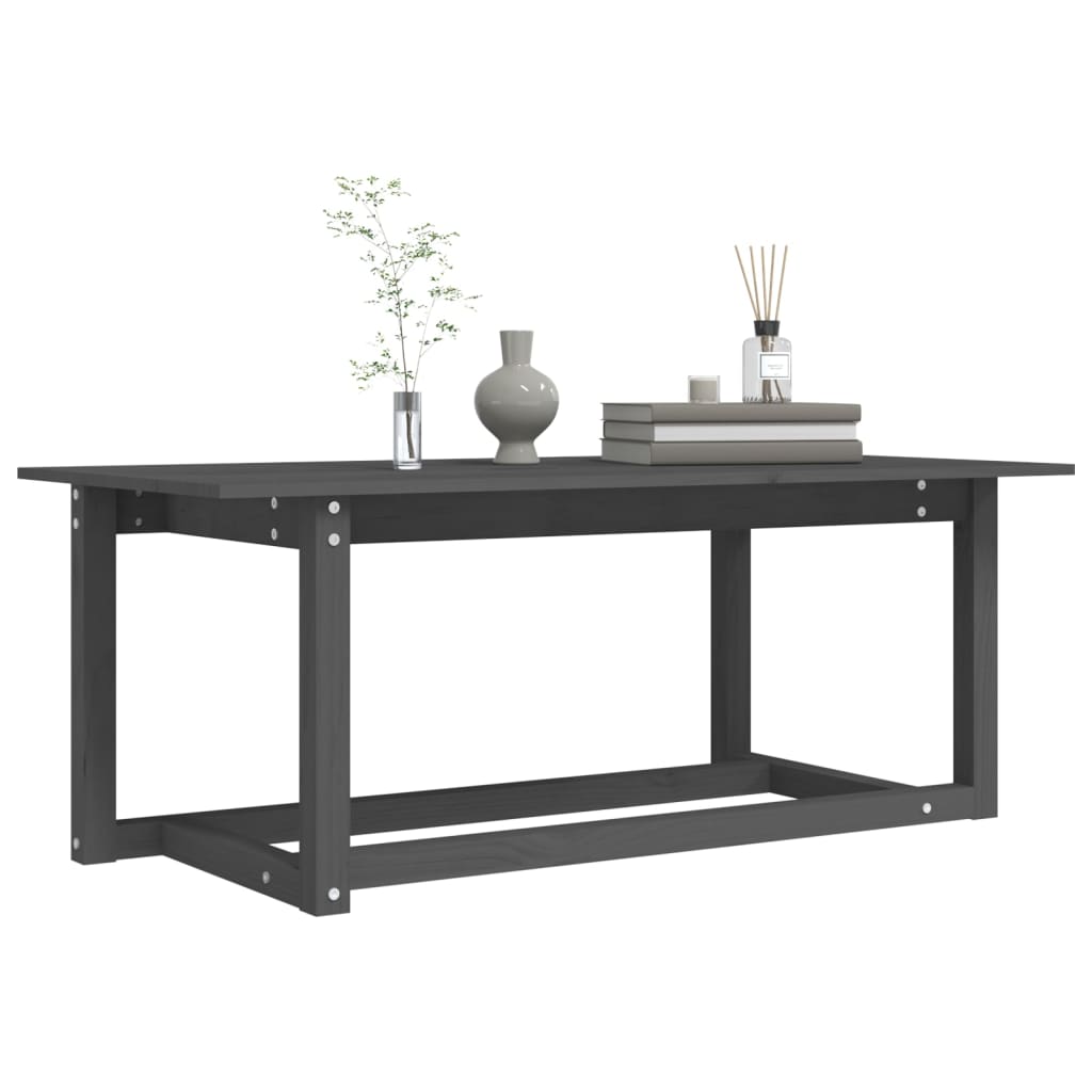 Tavolino da Salotto Grigio 110x55x45 cm Legno Massello di Pino - homemem39