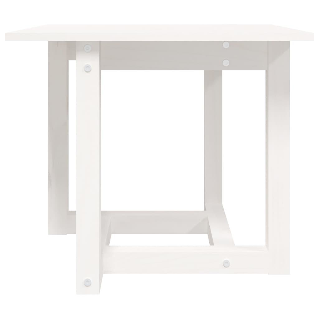 Tavolino da Salotto Bianco 50x50x45 cm Legno Massello di Pino - homemem39
