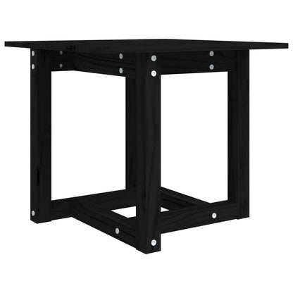 Tavolino da Salotto Nero 50x50x45 cm in Legno Massello di Pino - homemem39