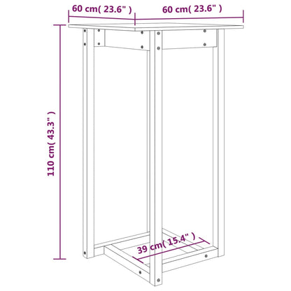 Tavolo da Bar 60x60x110 cm in Legno Massello di Pino - homemem39