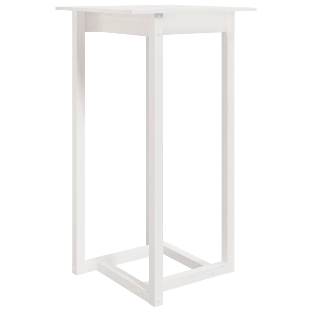 Tavolo da Bar Bianco 60x60x110 cm in Legno Massello di Pino - homemem39