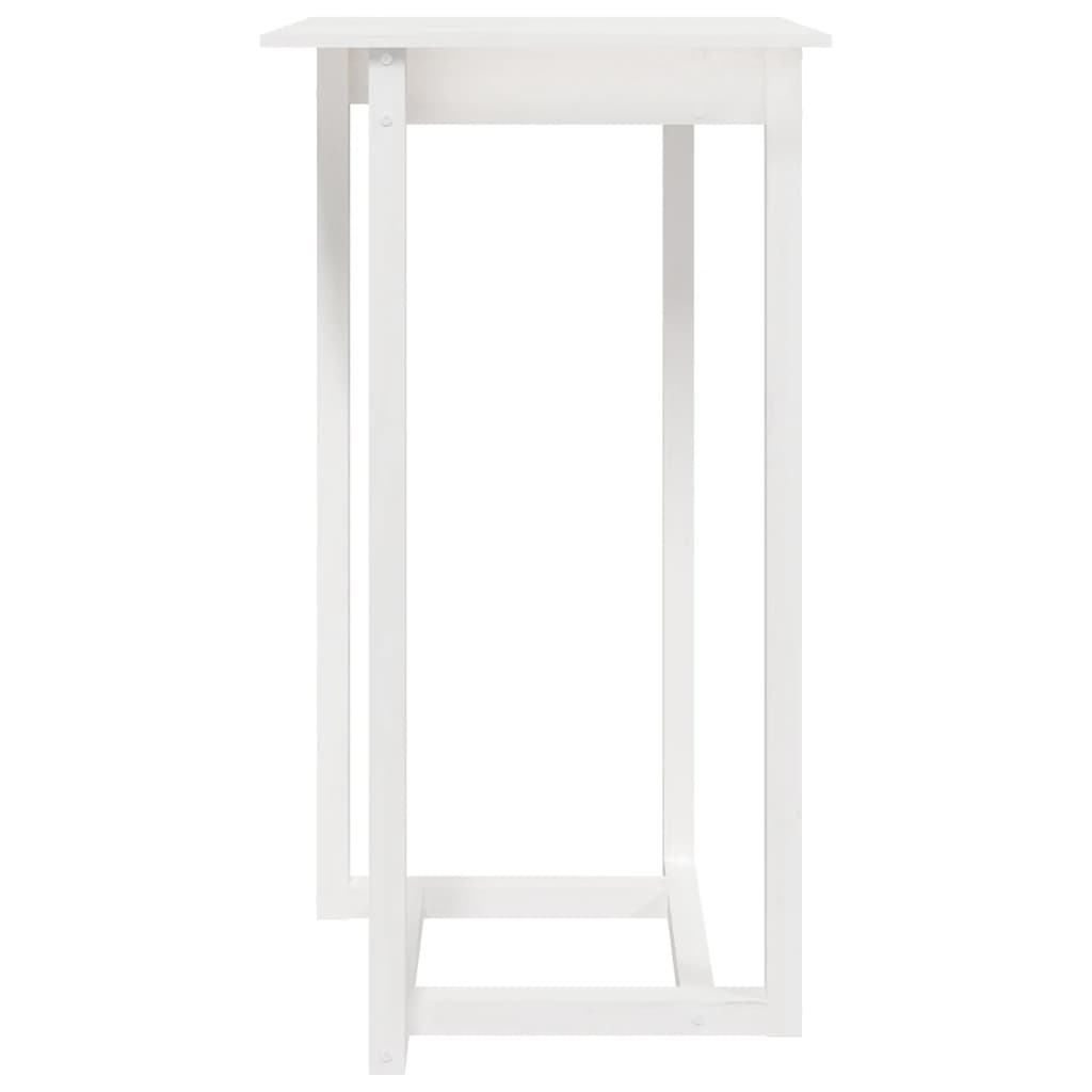 Tavolo da Bar Bianco 60x60x110 cm in Legno Massello di Pino - homemem39