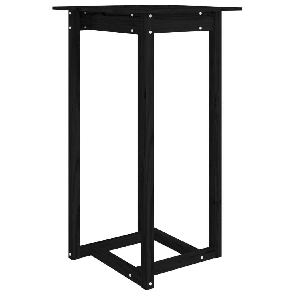 Tavolo da Bar Nero 60x60x110 cm in Legno Massello di Pino - homemem39