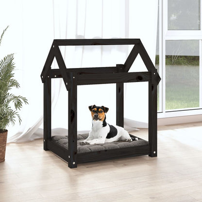 Cuccia per Cani Nera 61x50x70 cm in Legno Massello di Pino - homemem39