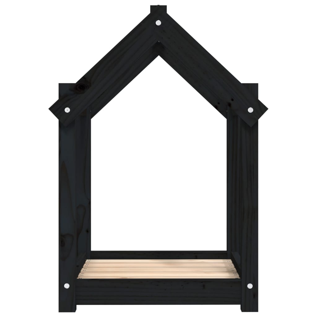 Cuccia per Cani Nera 61x50x70 cm in Legno Massello di Pino - homemem39