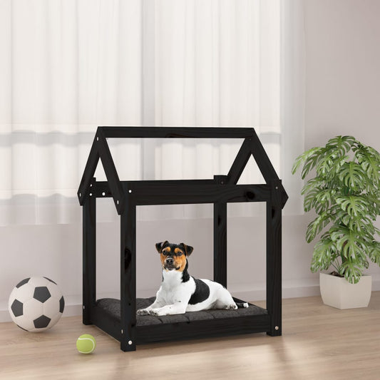 Cuccia per Cani Nera 61x50x70 cm in Legno Massello di Pino - homemem39