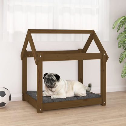 Cuccia per Cani Miele 71x55x70 cm in Legno Massello di Pino - homemem39