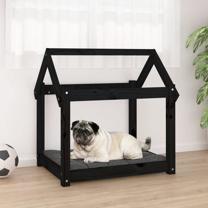 Cuccia per Cani Nera 71x55x70 cm in Legno Massello di Pino - homemem39