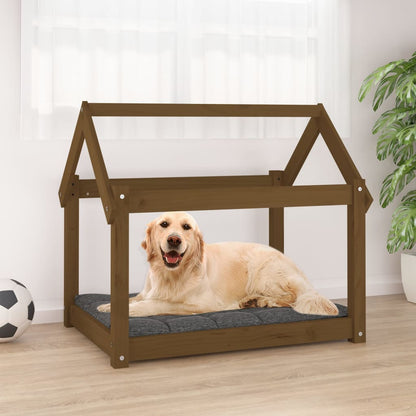 Cuccia per Cani Miele 81x60x70 cm in Legno Massello di Pino - homemem39