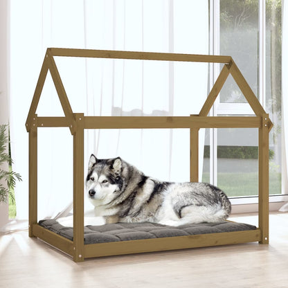 Cuccia per Cani Miele 111x80x100 cm in Legno Massello di Pino - homemem39