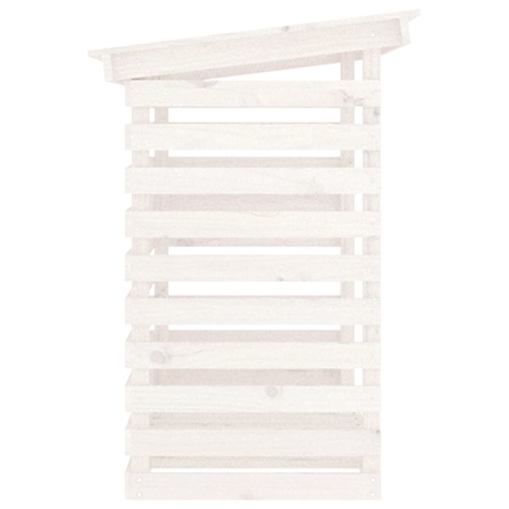 Portalegna Bianco 108x73x108 cm in Legno Massello di Pino - homemem39