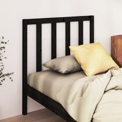 Testiera per Letto Nera 95x4x100 cm in Legno Massello di Pino - homemem39