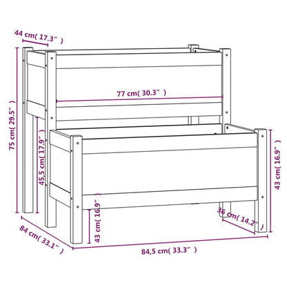 Fioriera Bianca 84,5x84x75 cm in Legno Massello di Pino - homemem39