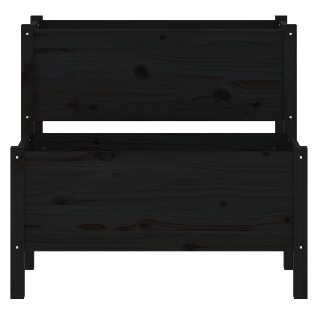 Fioriera Nera 84,5x84x75 cm in Legno Massello di Pino - homemem39