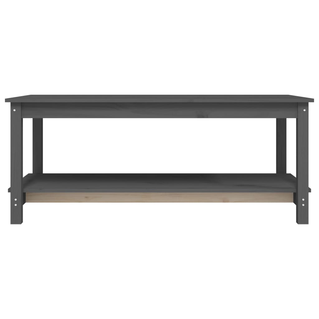 Tavolino da Salotto Grigio 110x55x45 cm Legno Massello di Pino - homemem39