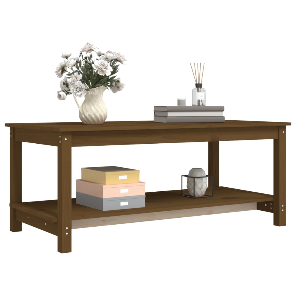 Tavolino da Salotto Miele 110x55x45 cm Legno Massello di Pino - homemem39