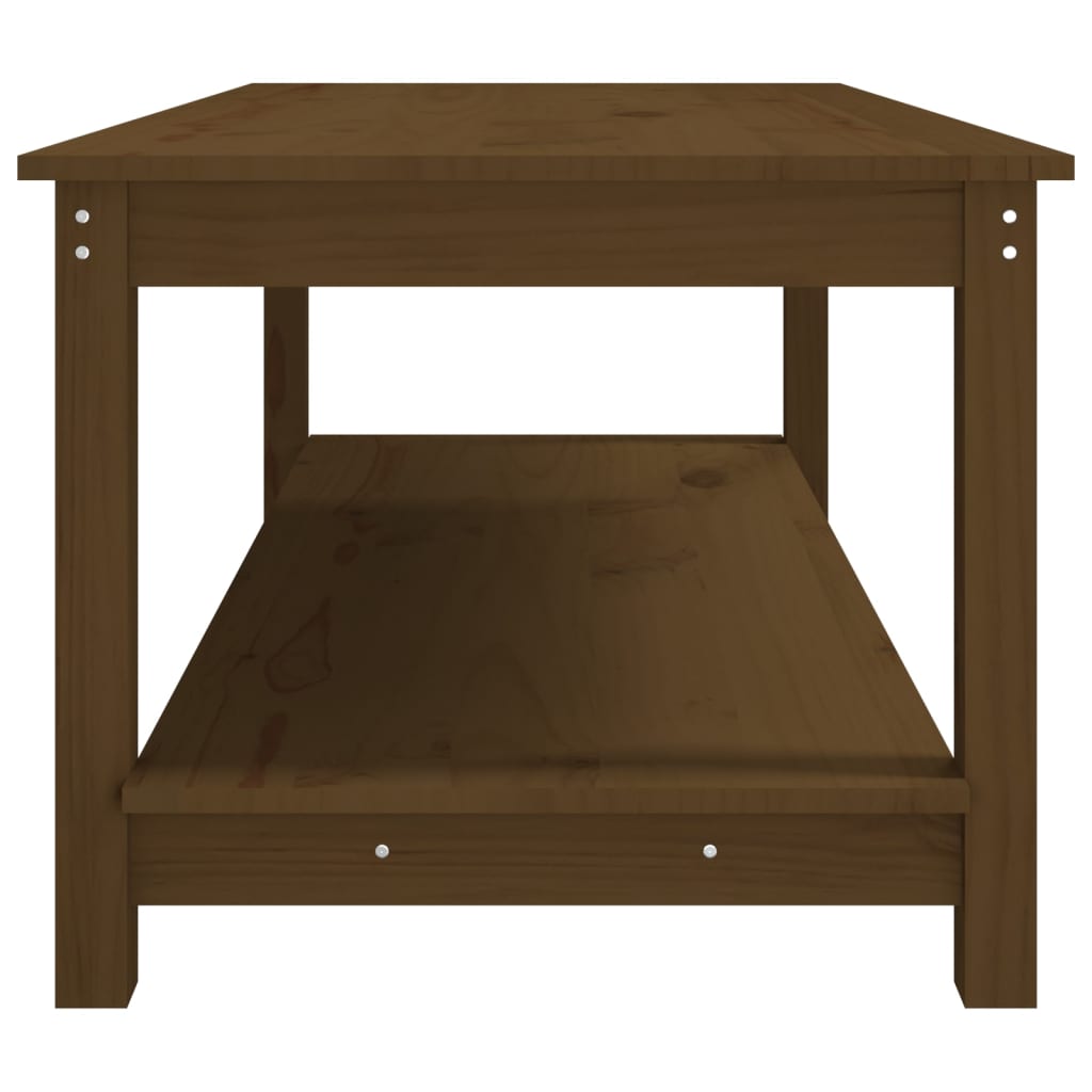 Tavolino da Salotto Miele 110x55x45 cm Legno Massello di Pino - homemem39