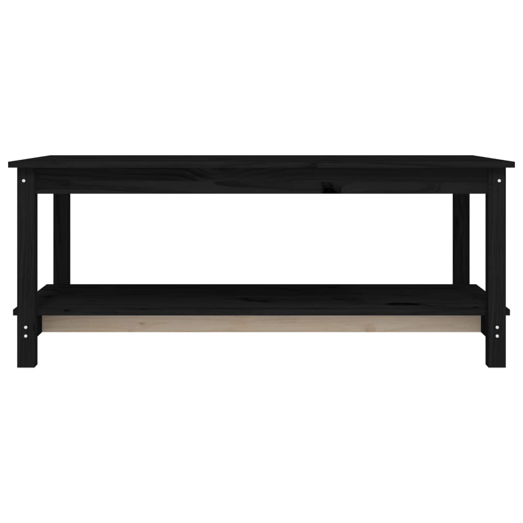 Tavolino da Salotto Nero 110x55x45 cm Legno Massello di Pino - homemem39