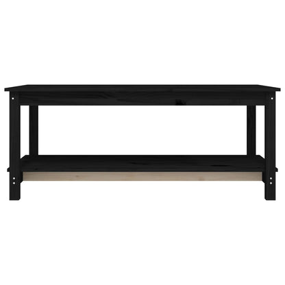 Tavolino da Salotto Nero 110x55x45 cm Legno Massello di Pino - homemem39