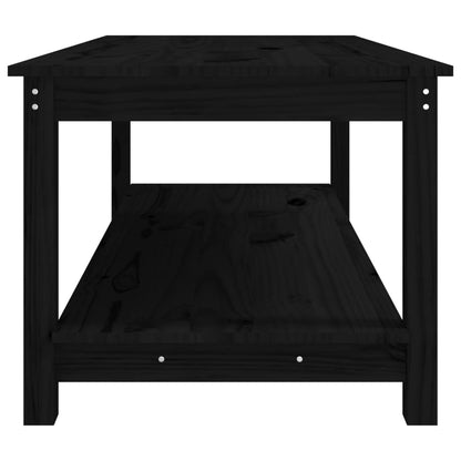 Tavolino da Salotto Nero 110x55x45 cm Legno Massello di Pino - homemem39