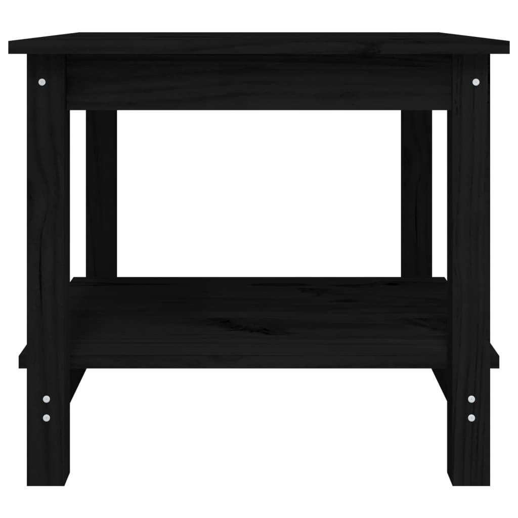 Tavolino da Salotto Nero 50x50x45 cm in Legno Massello di Pino - homemem39