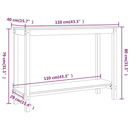 Tavolo Consolle 110x40x80 cm in Legno Massello di Pino - homemem39