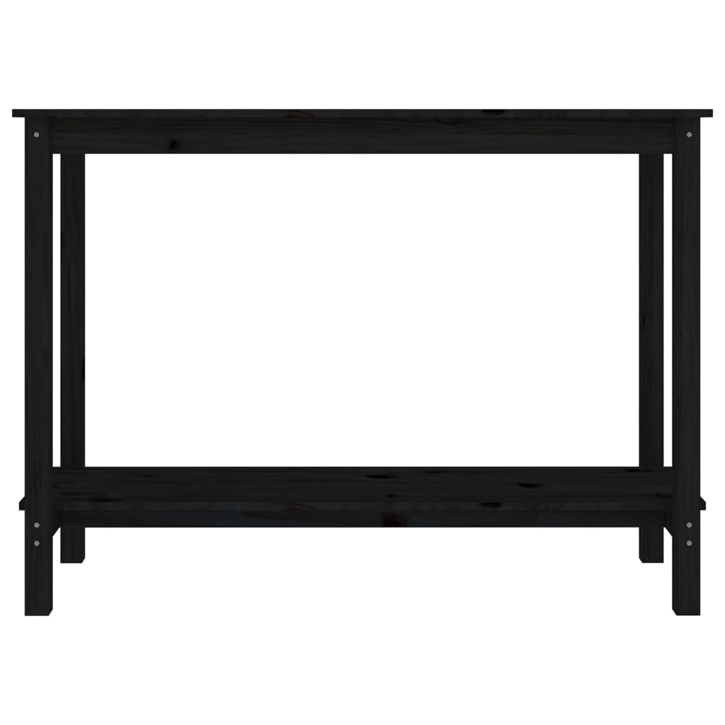 Tavolo Consolle Nero 110x40x80 cm in Legno Massello di Pino - homemem39