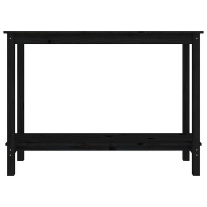 Tavolo Consolle Nero 110x40x80 cm in Legno Massello di Pino - homemem39