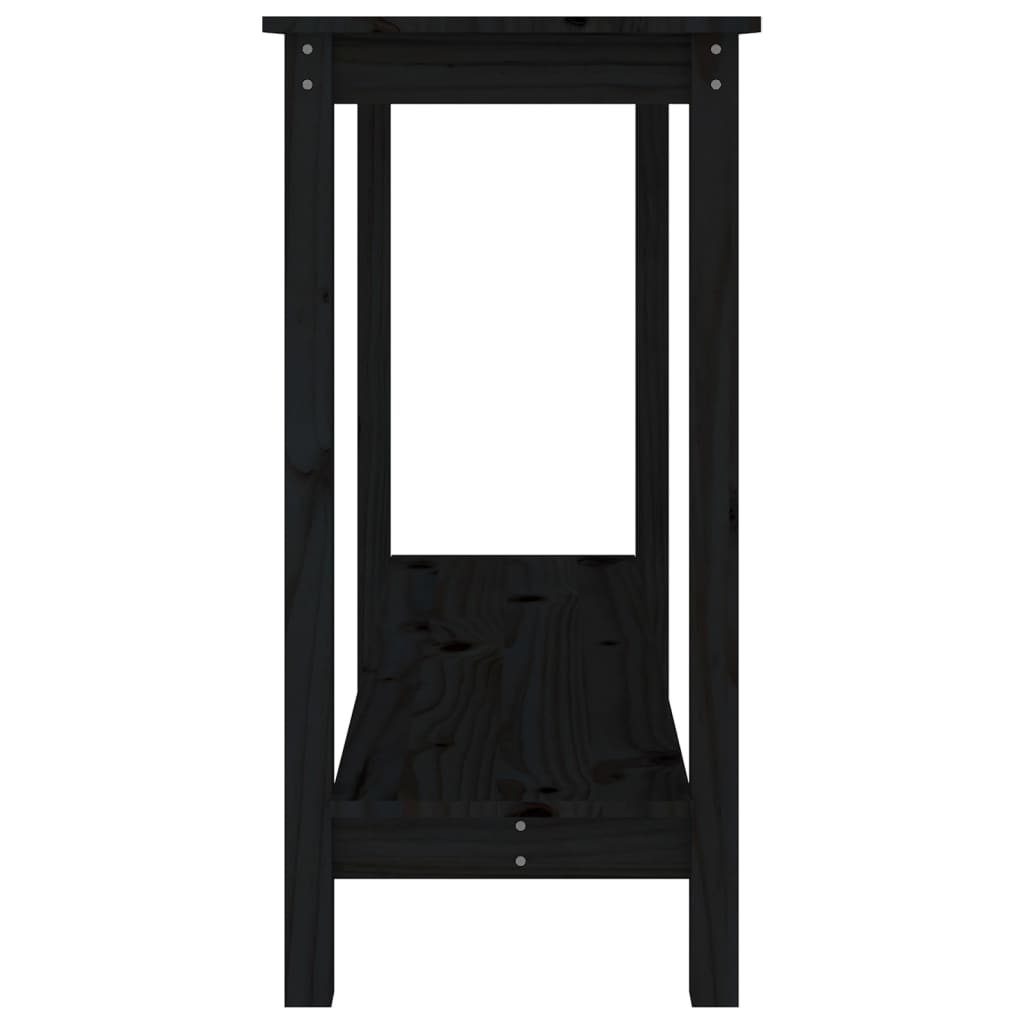 Tavolo Consolle Nero 110x40x80 cm in Legno Massello di Pino - homemem39