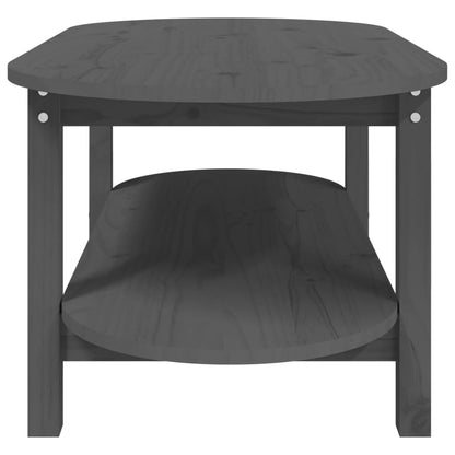 Tavolino da Salotto Grigio 110x55x45 cm Legno Massello di Pino - homemem39