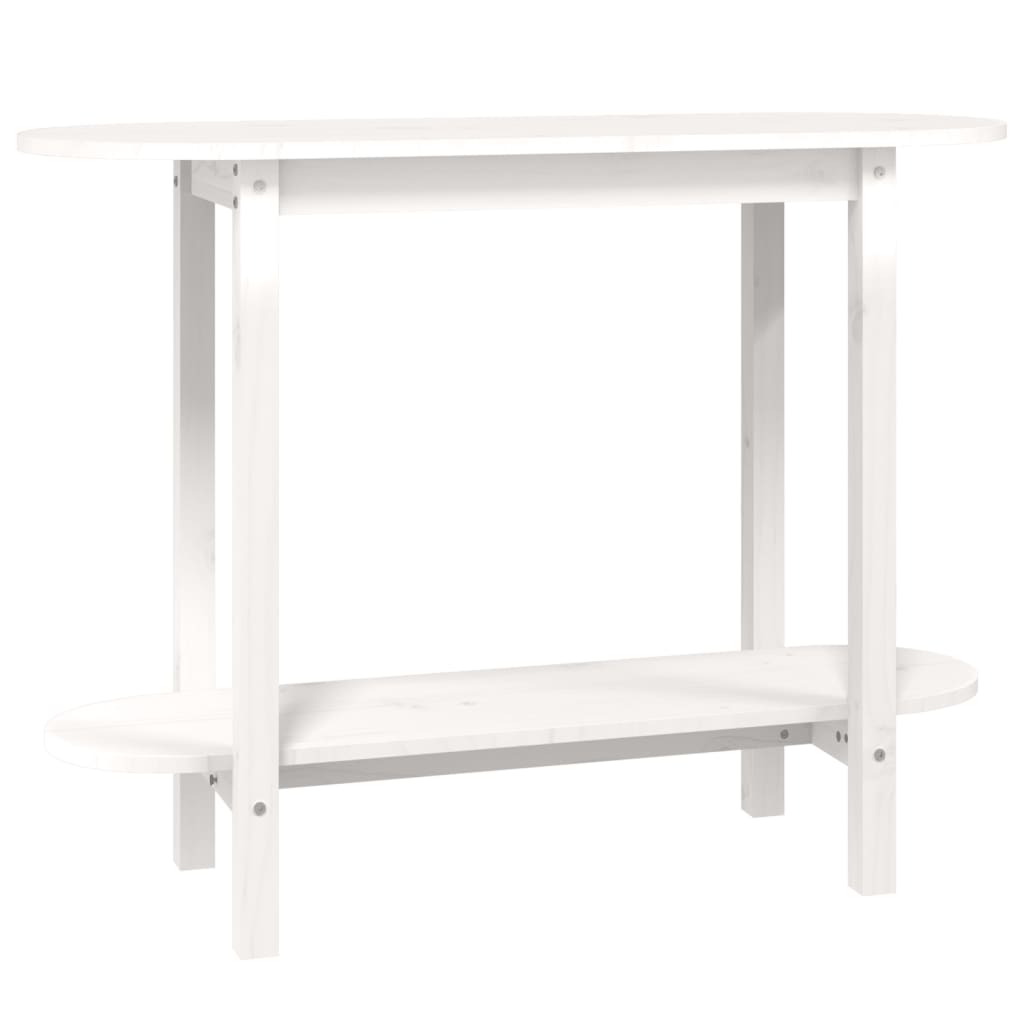 Tavolo Consolle Bianco 110x40x80 cm in Legno Massello di Pino - homemem39