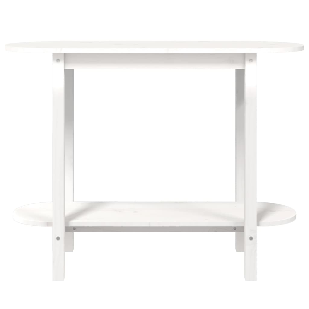 Tavolo Consolle Bianco 110x40x80 cm in Legno Massello di Pino - homemem39