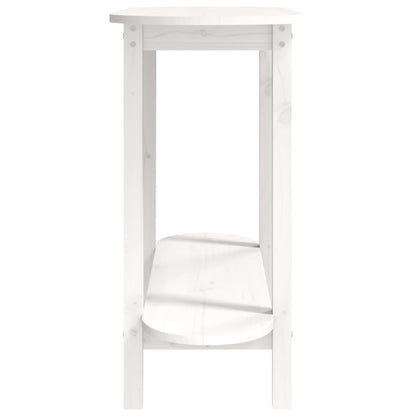 Tavolo Consolle Bianco 110x40x80 cm in Legno Massello di Pino - homemem39