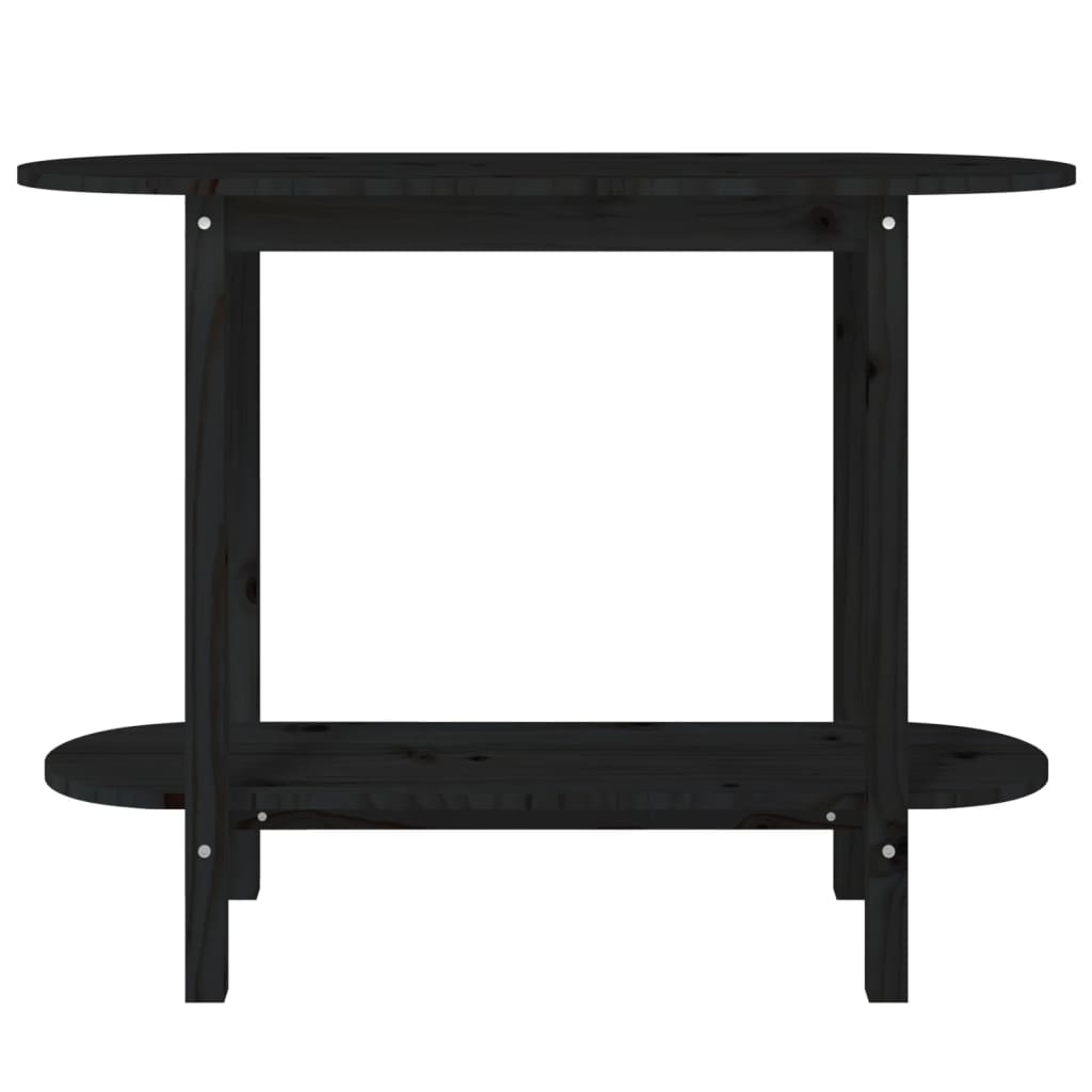 Tavolo Consolle Nero 110x40x80 cm in Legno Massello di Pino - homemem39