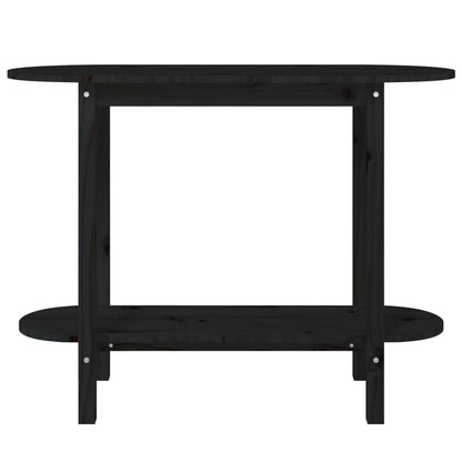 Tavolo Consolle Nero 110x40x80 cm in Legno Massello di Pino - homemem39