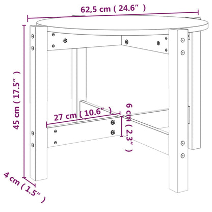 Tavolino da Salotto Bianco Ø 62,5x45 cm Legno Massello di Pino - homemem39