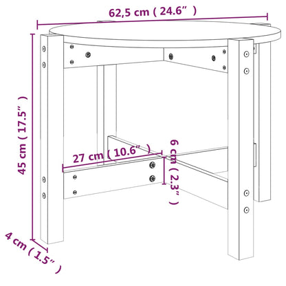 Tavolino da Salotto Nero Ø 62,5x45 cm in Legno Massello di Pino - homemem39