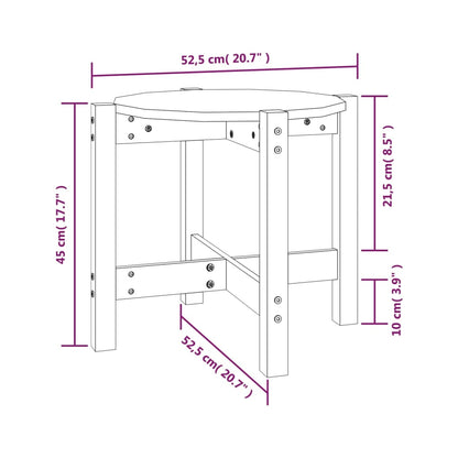 Tavolino da Salotto Bianco Ø 52,5x45 cm Legno Massello di Pino - homemem39